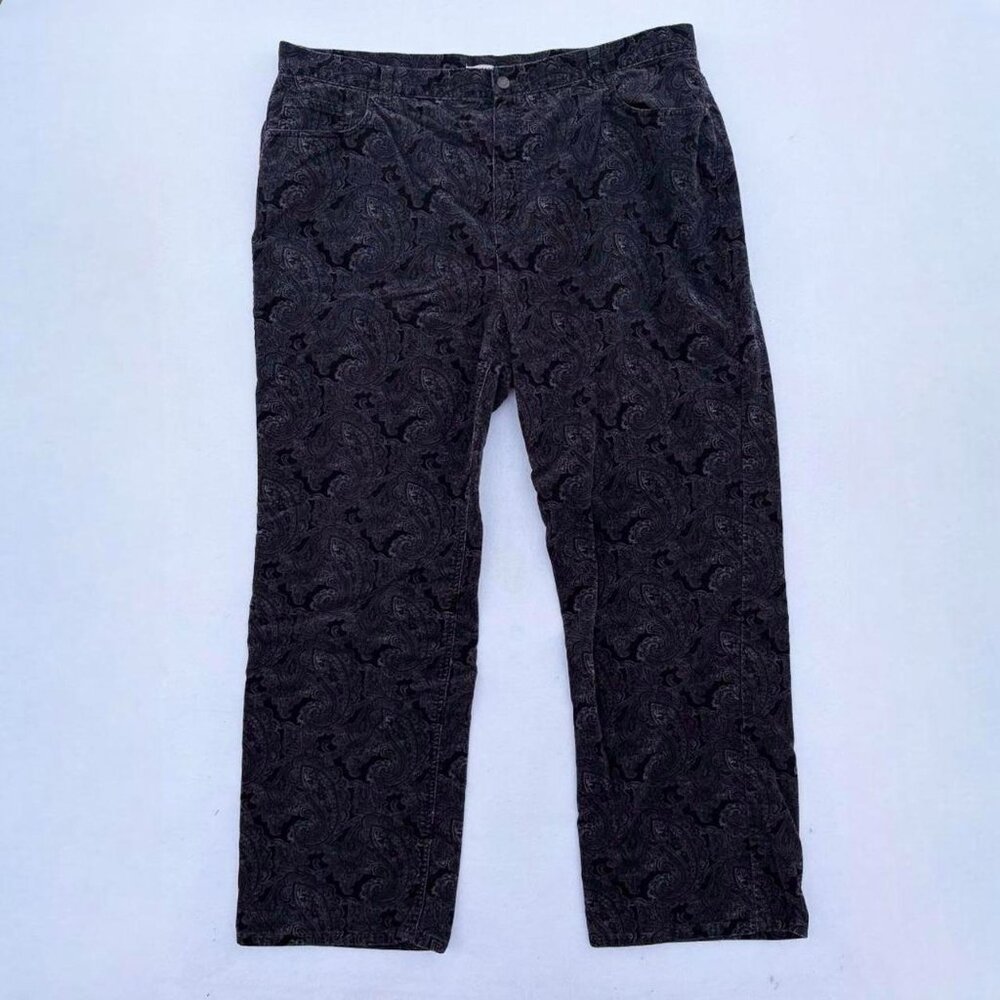 Vintage Jones New York Sport Everyday Jean Navy Paisley Corduroy Pants Size 20W